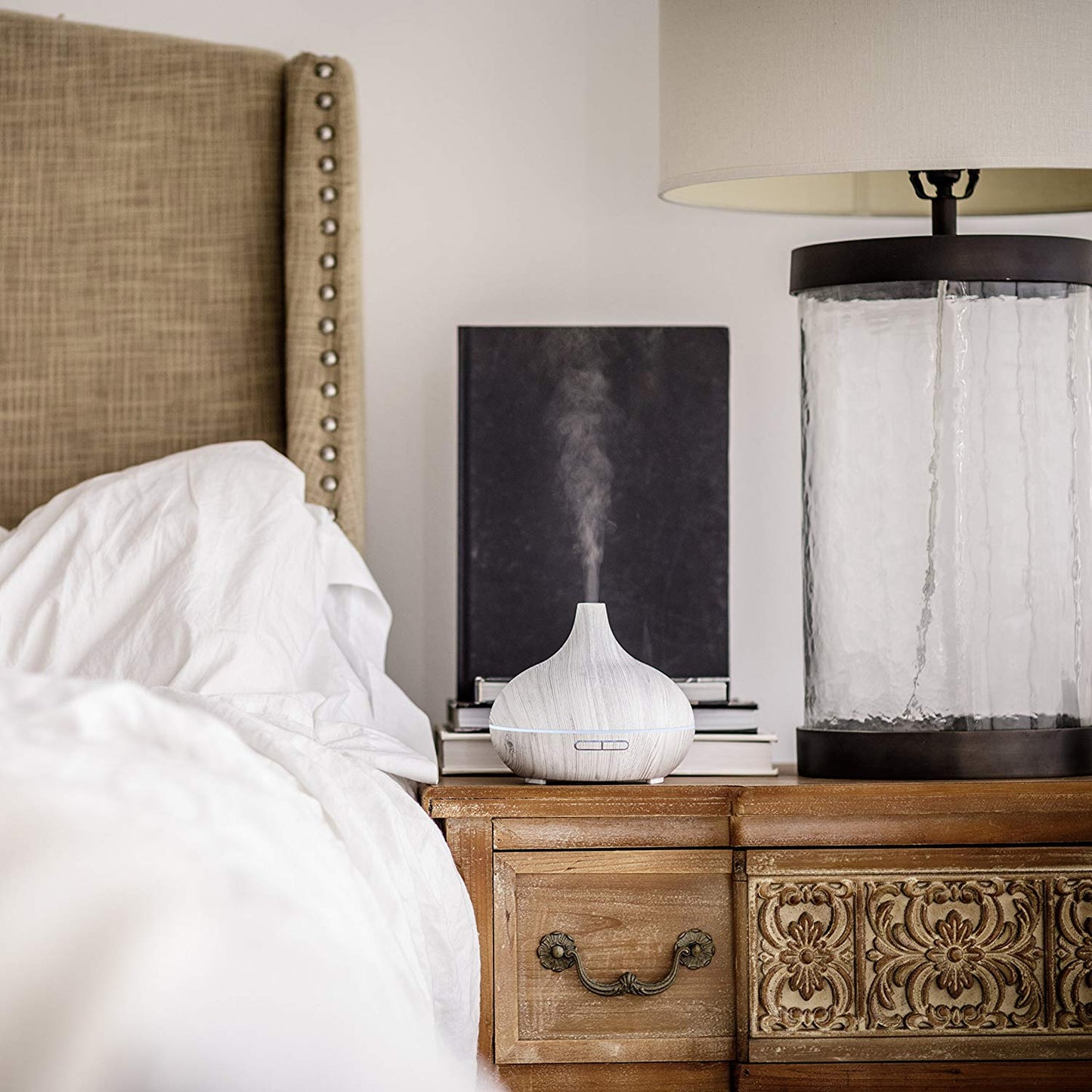 White Wood Grain Diffuser with Essential Oils