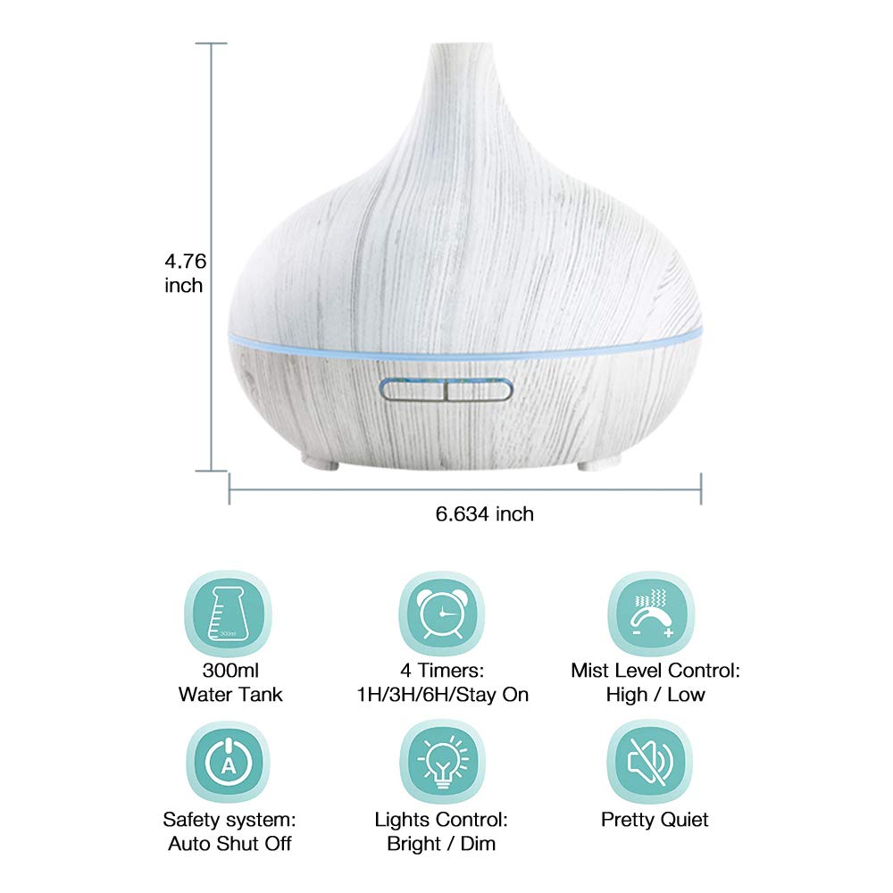 White Wood Grain Diffuser with Essential Oils