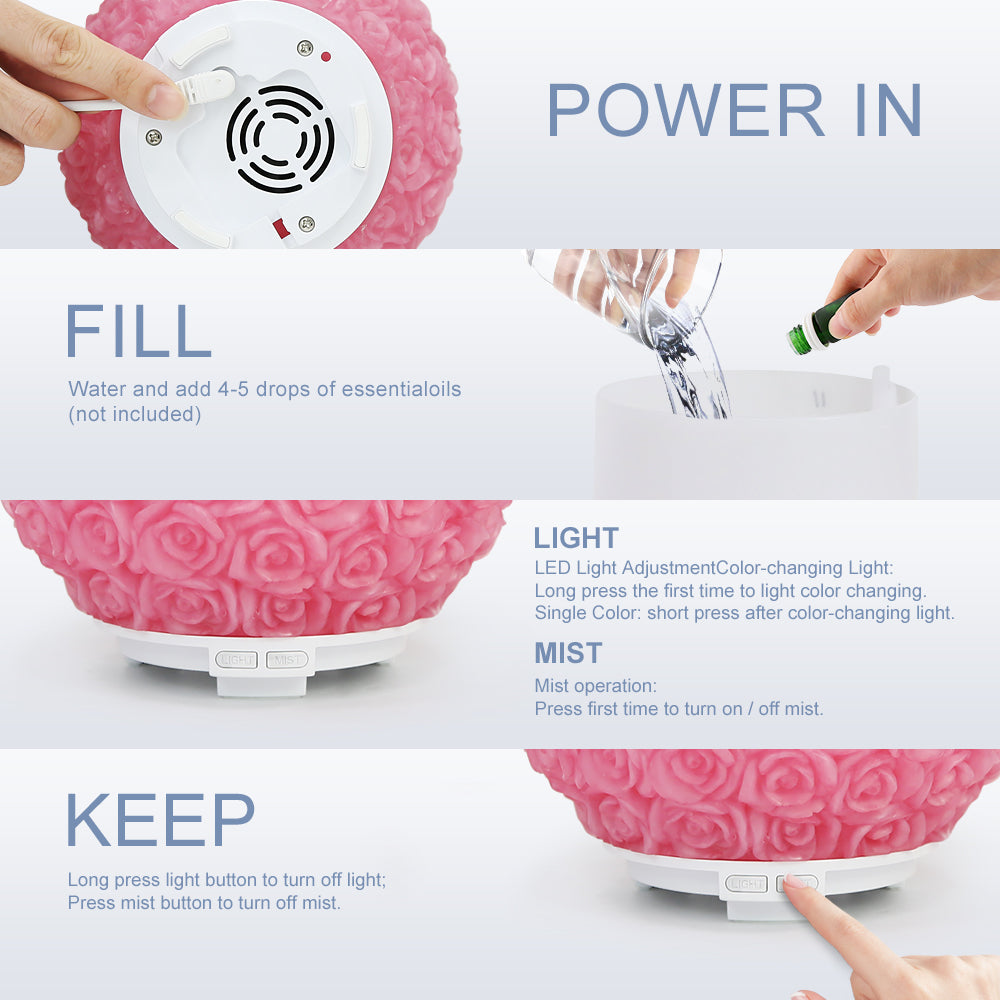Rose Pink Resin Aroma Diffuser