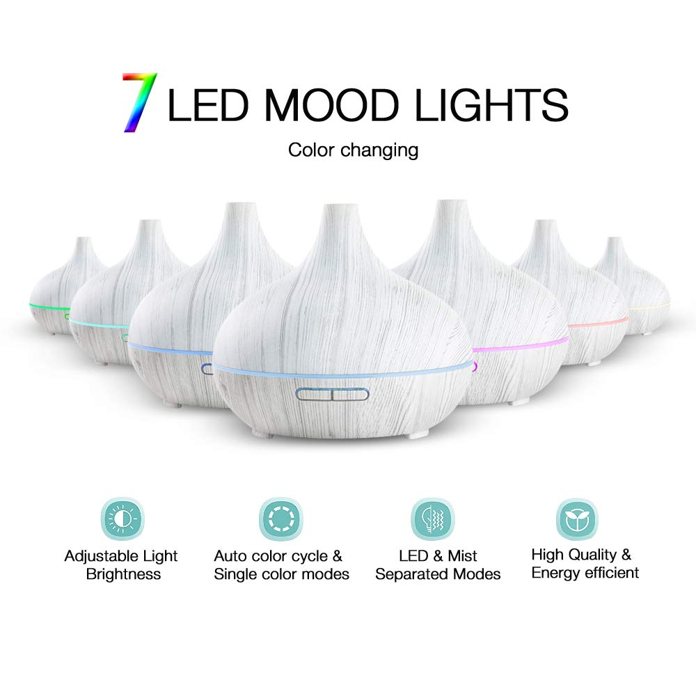 White Wood Grain Diffuser with Essential Oils
