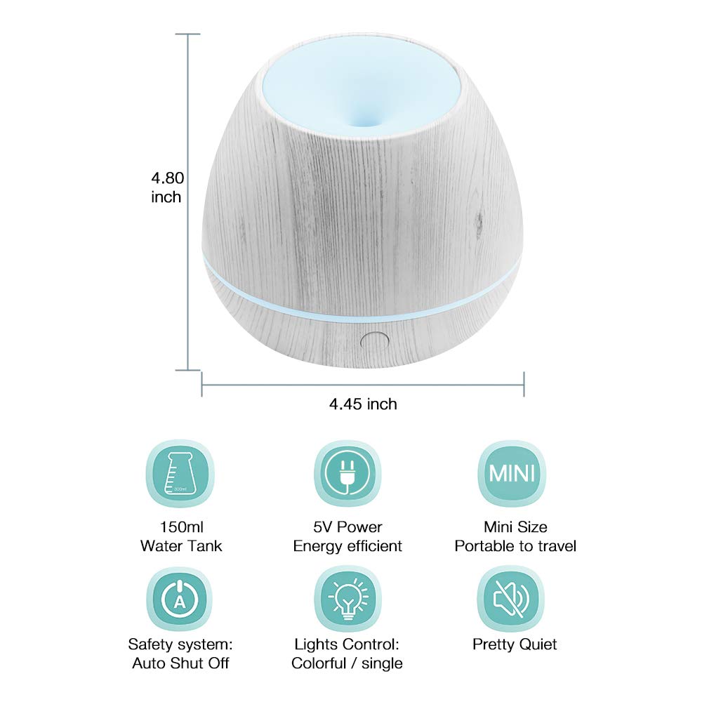Mini White Wood Grain Diffuser