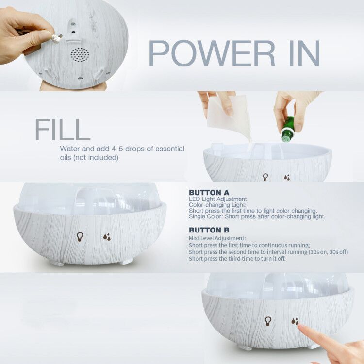 Glass White Wood Grain Diffuser