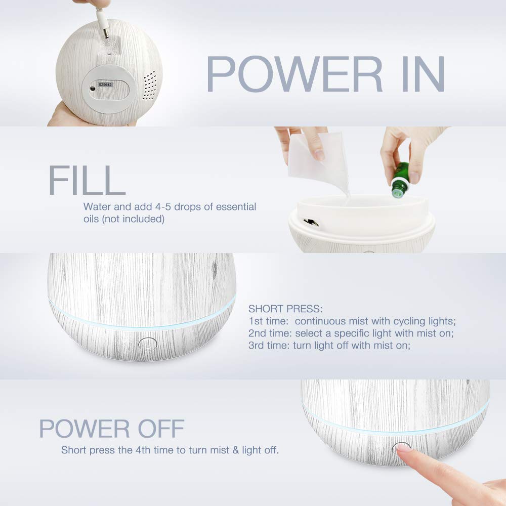 Mini White Wood Grain Diffuser