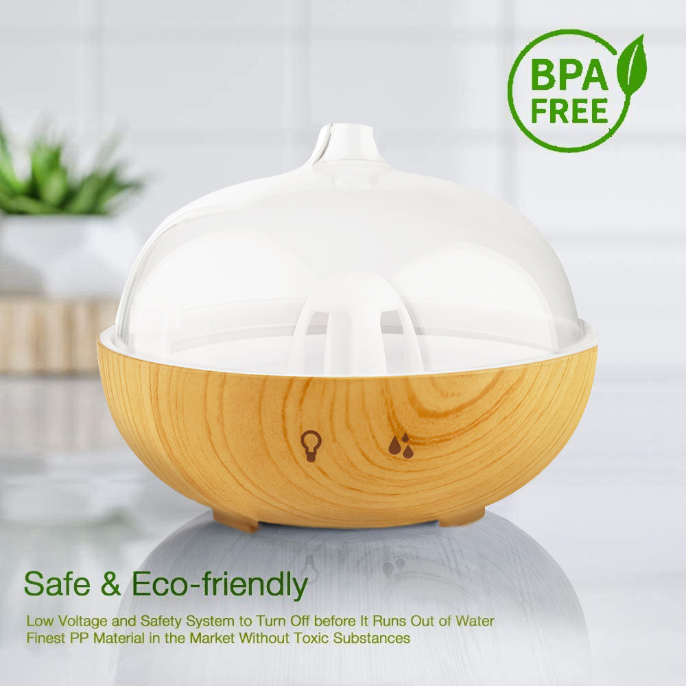 Mini Glass Brown Wood Grain Diffuser with Essential Oils