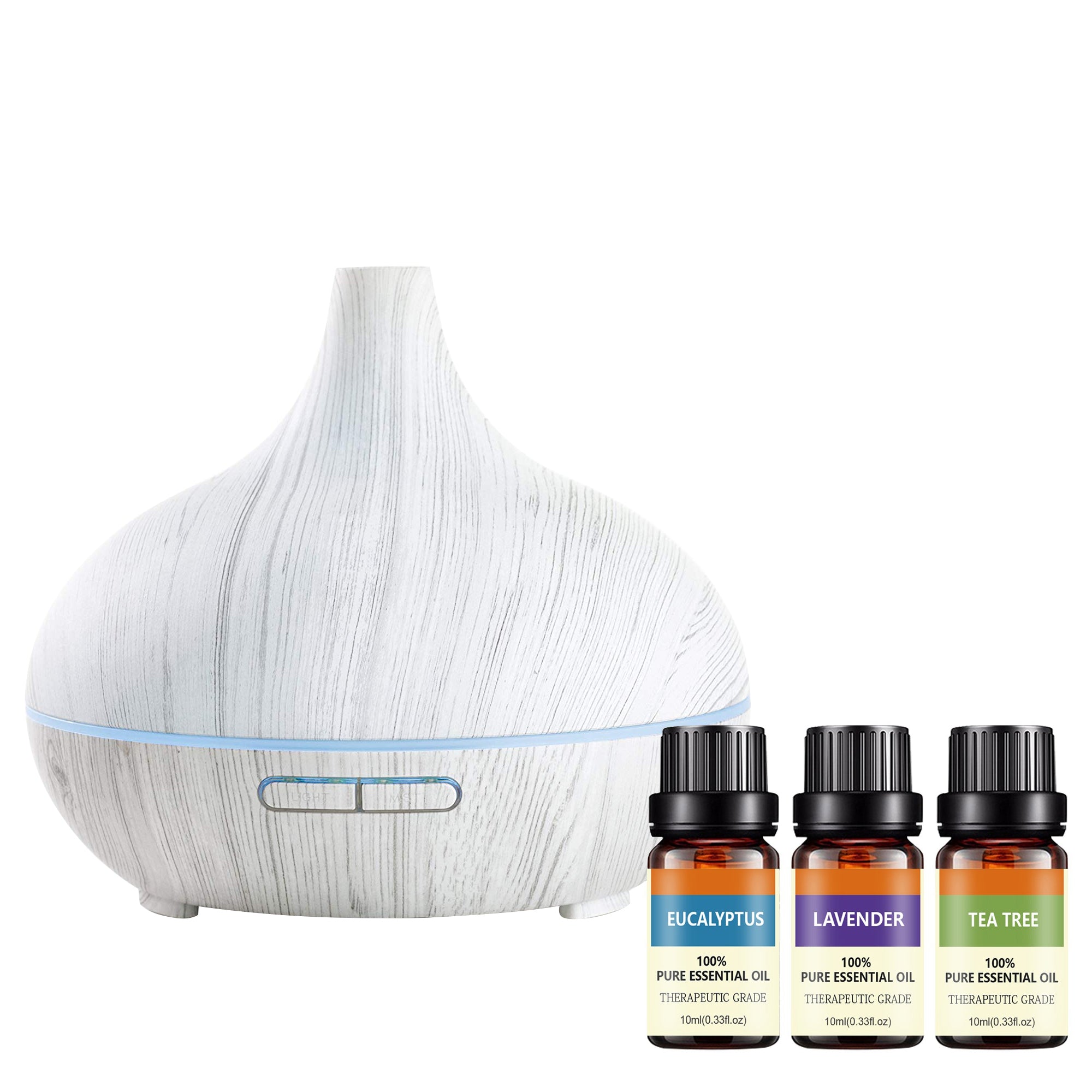 White Wood Grain Diffuser with Essential Oils – Lemondiffuser